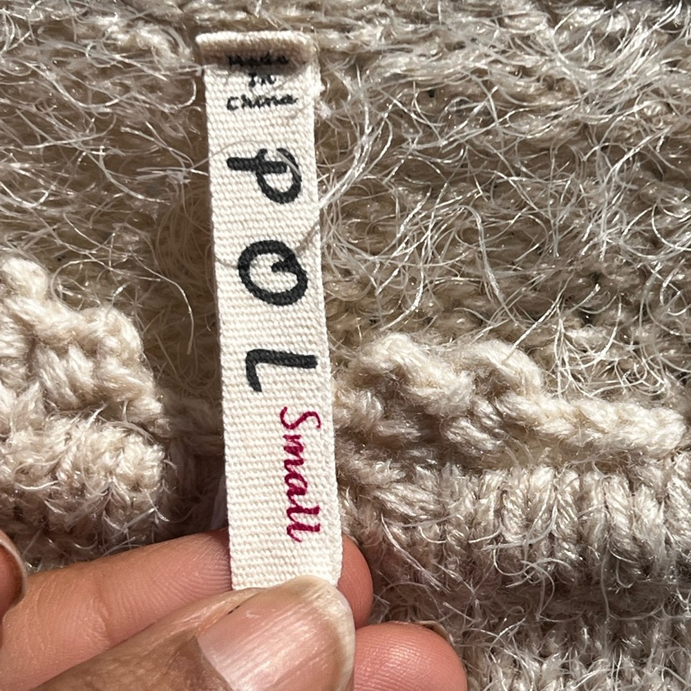 POL Knit Pullover Sweater With Crochet Details On The Sleeves - Picture 7 of 14